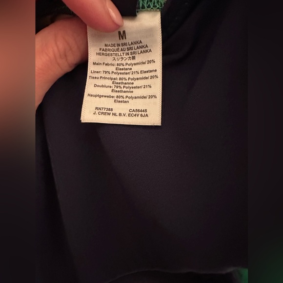 J. Crew Factory Tie-Front One Piece (Navy/Green Colorblock) - Medium - Picture 6 of 8